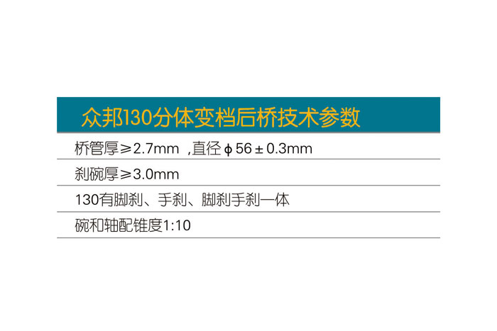 眾邦130分體變檔后橋C